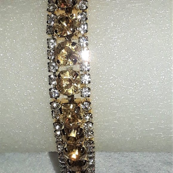 Brand New Luxury Gold & White CZ Tennis Bracelet - Picture 7 of 10